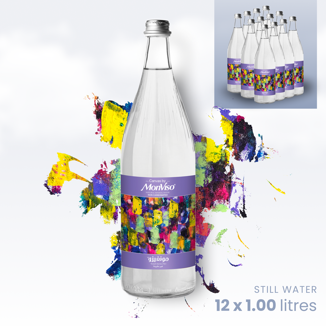 1.0 L x 12 Canvas by MonViso Still Natural Mineral Water