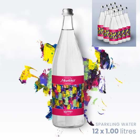 1.0 L x 12 Canvas by MonViso Sparkling Natural Mineral Water